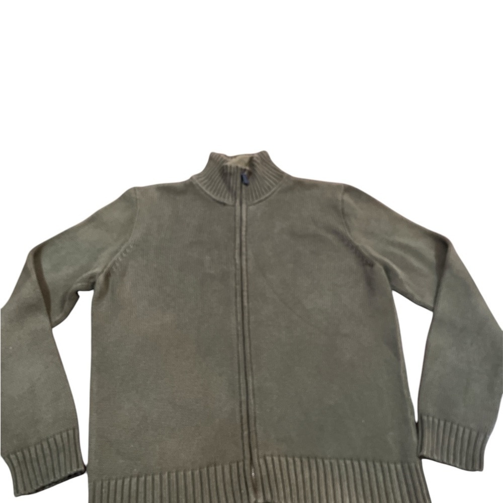 Vintage Lauren Ralph Lauren Olive Green Zip Up Sweater